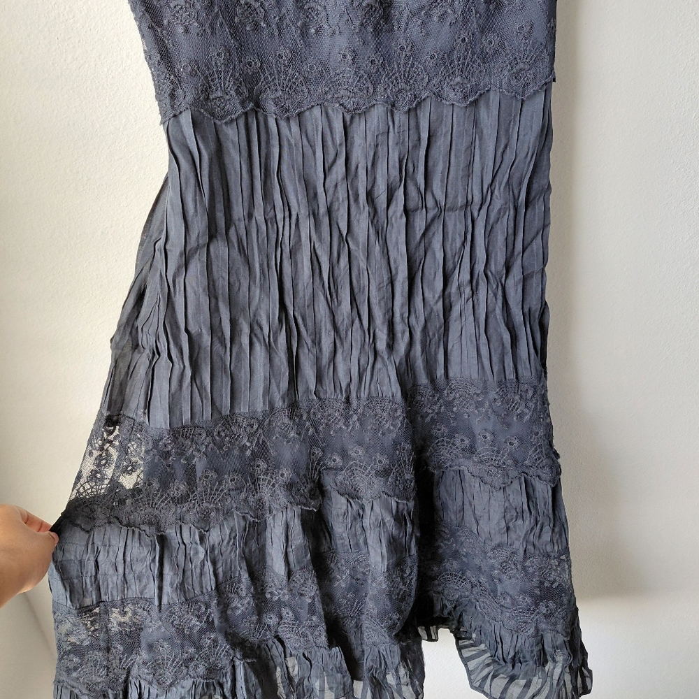 Ann Taylor Midnight Blue Midi Silk Dress - Picture 7 of 7